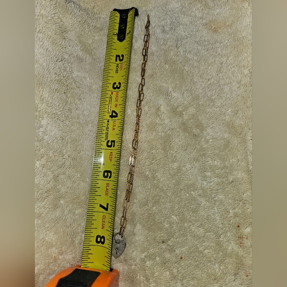 925 STERLING SILVER  LOCK CLOSURE  HEART LINK NECKLACE ❤️ PICS 📸 - Picture 3 of 5